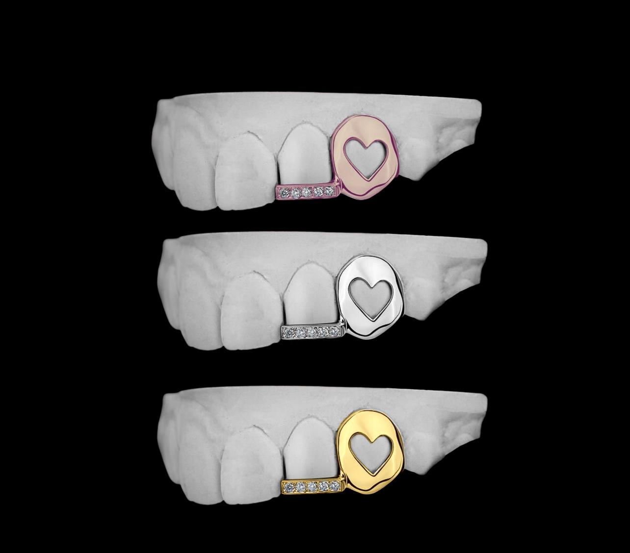 Diamond Bar With HEART OPEN FACE K9