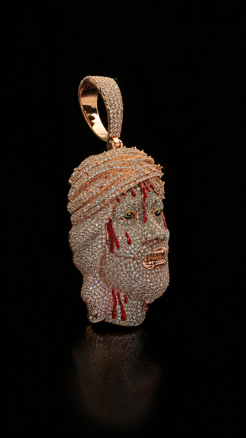 Iced Out Jesus Face Pendant