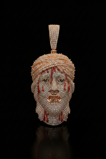 Iced Out Jesus Face Pendant