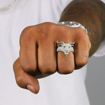 Iced Out GOAT VVS Moissanite Diamond Ring