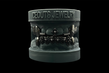 Satin Black Chrome Heart Grillz