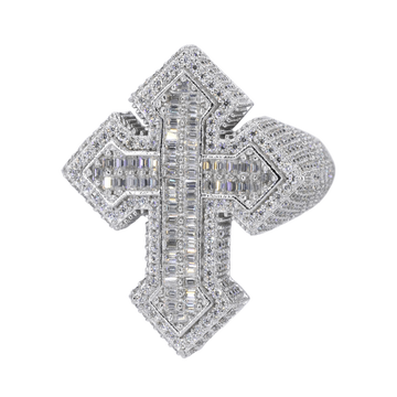 Cross Ring VVS Moissanite Diamond Ring