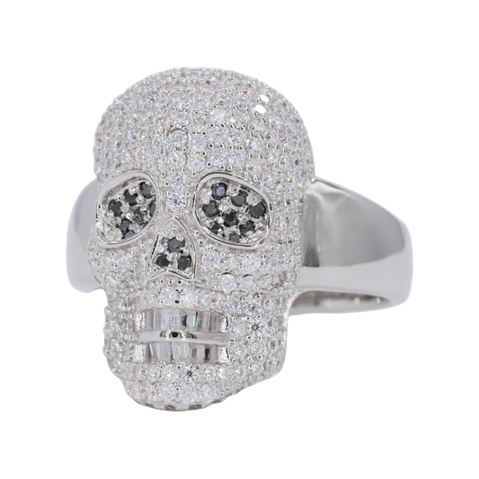 Iced Out Skull VVS Moissanite Diamond Ring