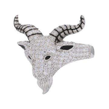 Iced Out GOAT VVS Moissanite Diamond Ring