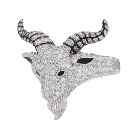 Iced Out GOAT VVS Moissanite Diamond Ring