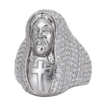 Ice Trapped Jesus VVS Moissanite Diamond Ring