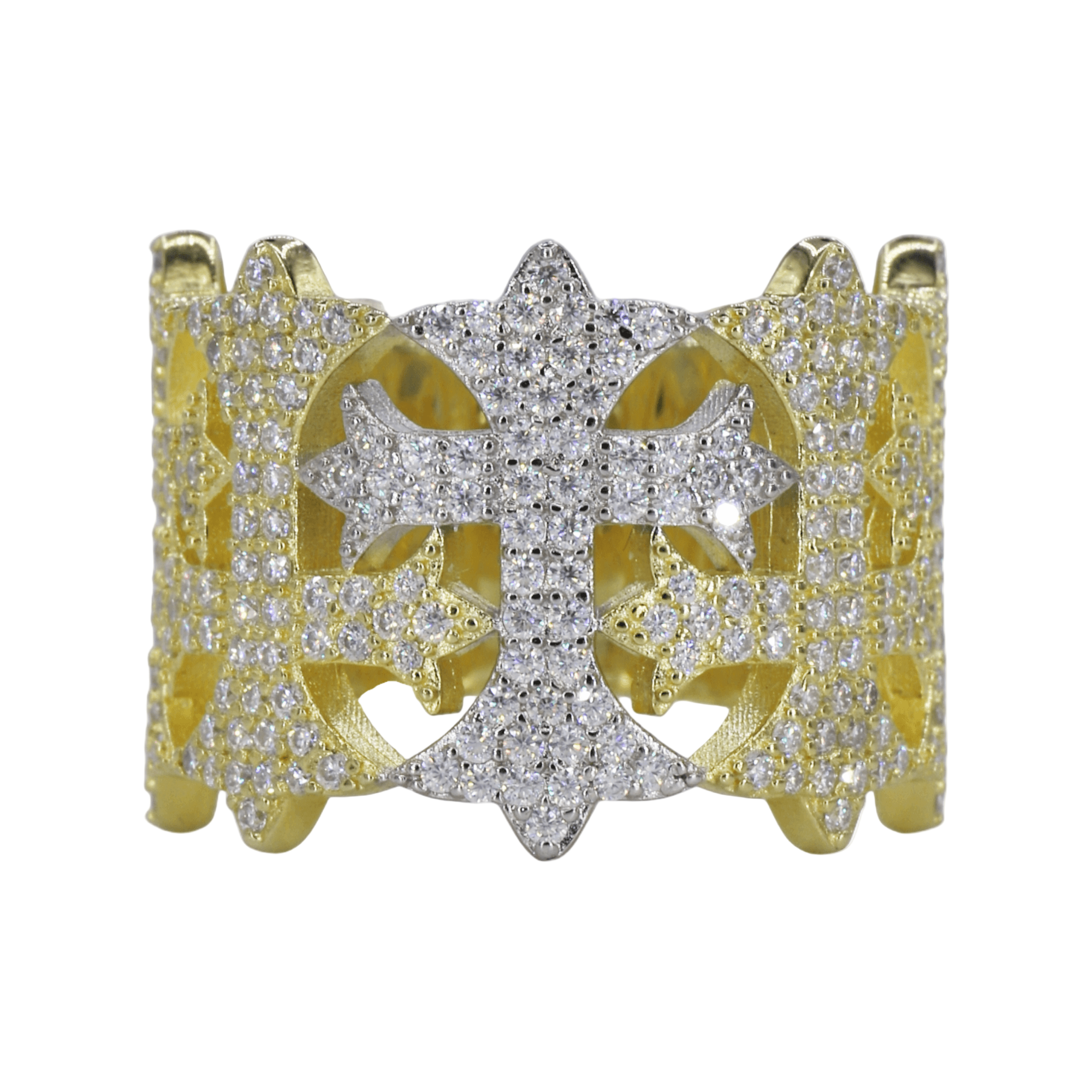 Two-Tone Chrome Heart VVS Moissanite Diamond Ring