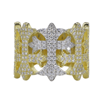 Two-Tone Chrome Heart VVS Moissanite Diamond Ring