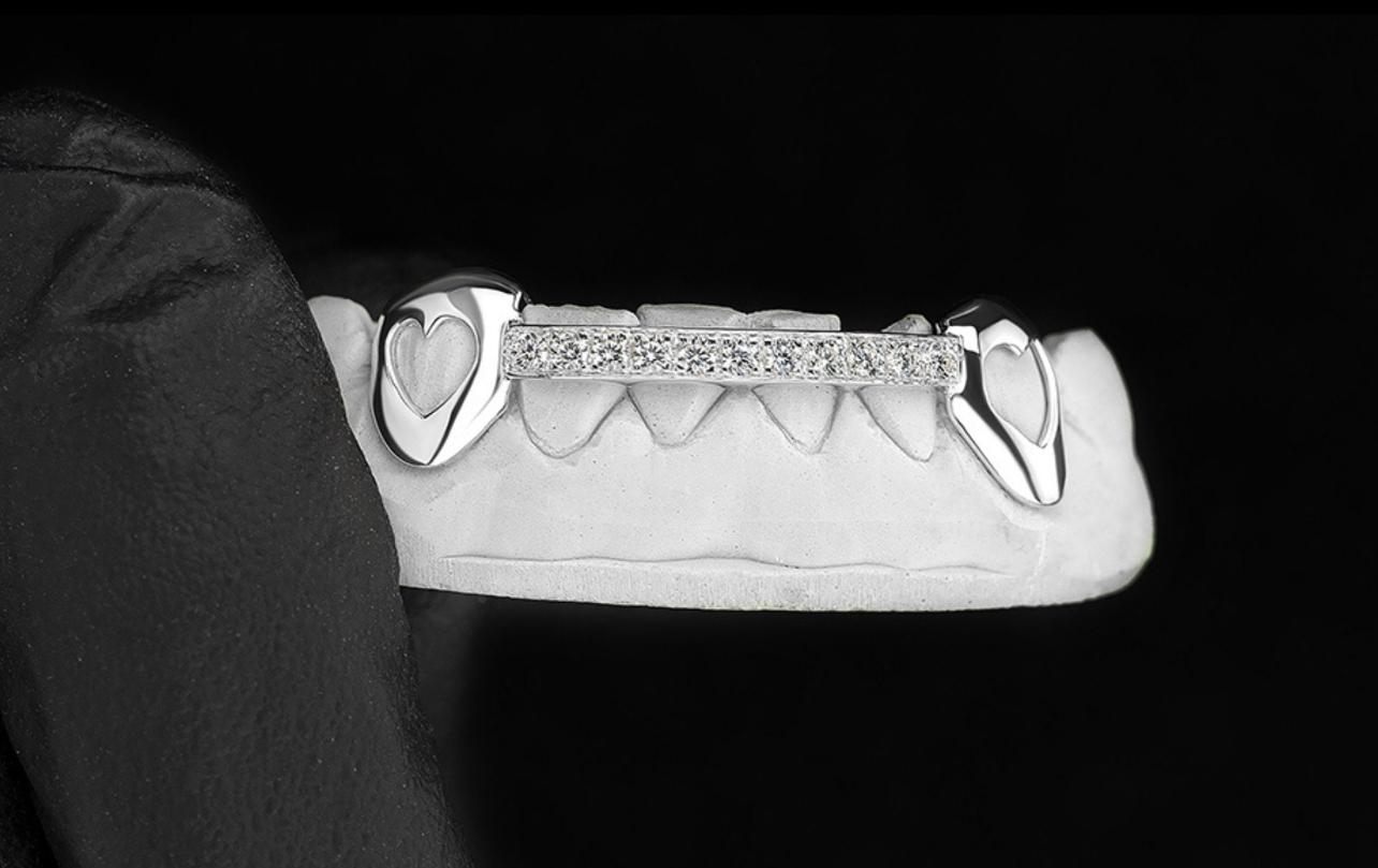 OPEN HEART K9 WITH A Diamond Center Bar