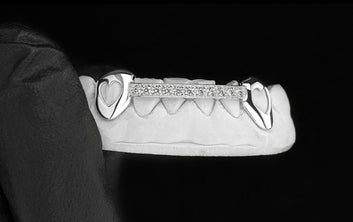 OPEN HEART K9 WITH A Diamond Center Bar