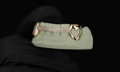 OPEN HEART K9 WITH A Diamond Center Bar