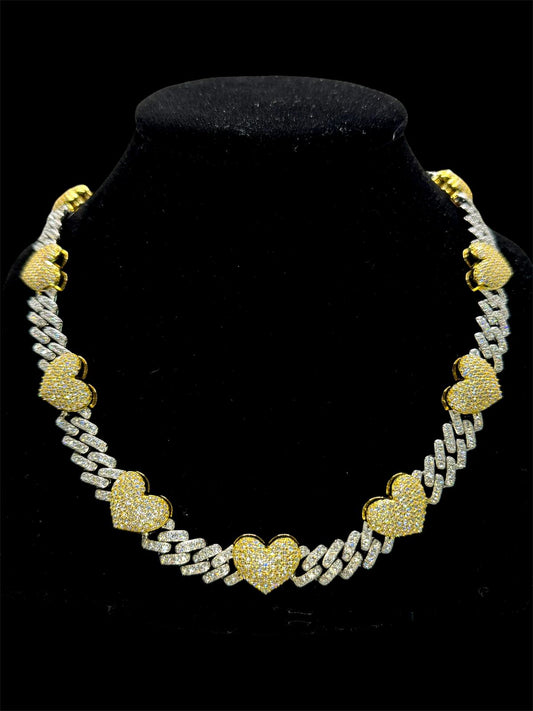 VVS Lab Made Moissanite Heart Shape Cuban