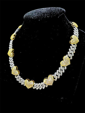 VVS Lab Made Moissanite Heart Shape Cuban