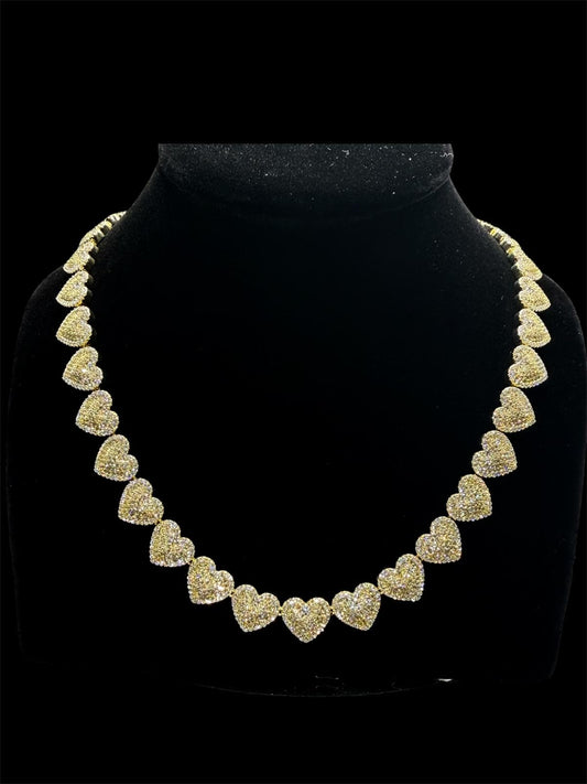 VVS Lab Made Mossonite Heart Shape Cuban