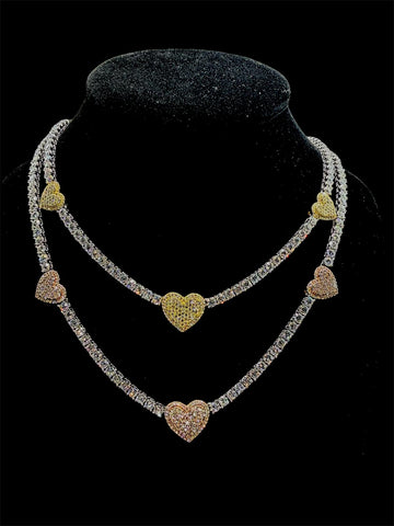 Heart Shape Fancy Tennis Chain