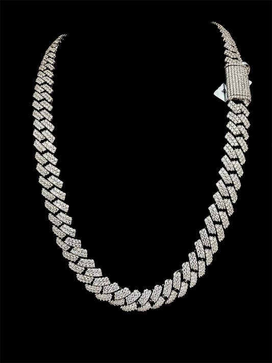 VVS Lab Made Moissanite 14 MM Cuban Link Chain