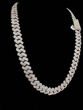 VVS Lab Made Moissanite 14 MM Cuban Link Chain