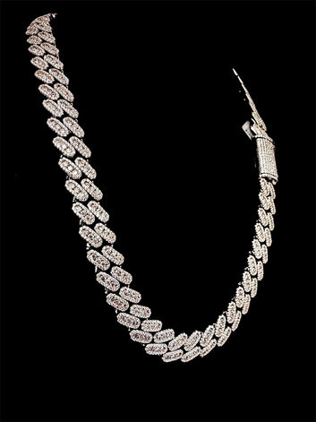 VVS Lab Made Moissanite 12 MM Cuban Link Chain