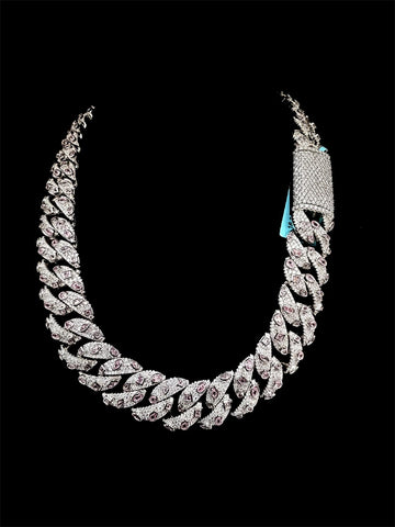 VVS Lab Made Moissanite Marque Stones 16 MM Cuban Link Chain