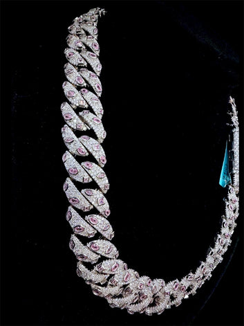 VVS Lab Made Moissanite Marque Stones 16 MM Cuban Link Chain