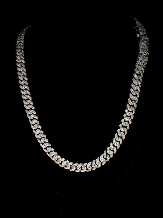 VVS Lab Made Moissanite 8 MM Cuban Link Chain with Special Lock