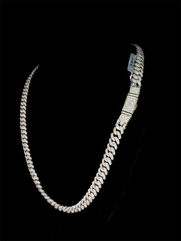 VVS Lab Made Moissanite 8 MM Cuban Link Chain with Special Lock