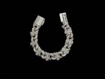 Fancy Chrome Heart Bracelet