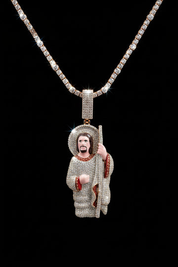 Iced Out San Judas Tadeo Pendant