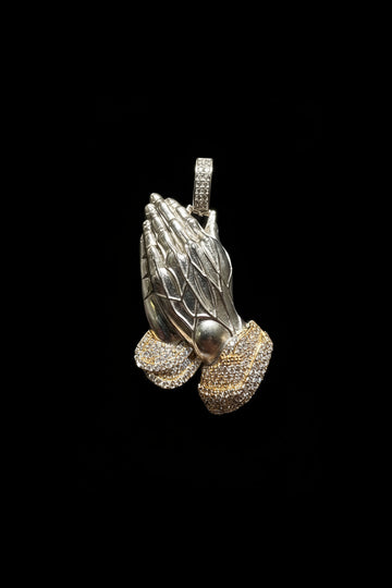 Iced Out Praying Hands Pendant