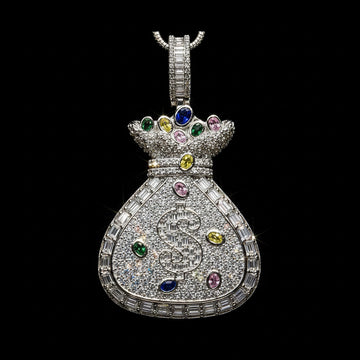 Iced Out Money Bag Pendant