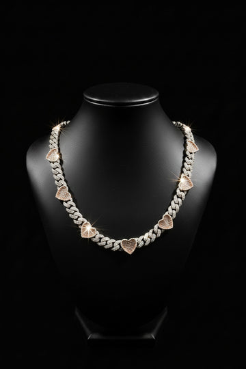 Cuban with heart chain