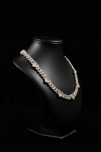 Cuban with heart chain
