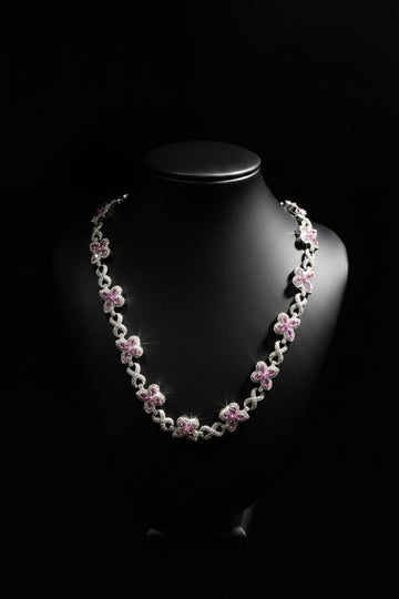 Silver moissanite butterfly necklace