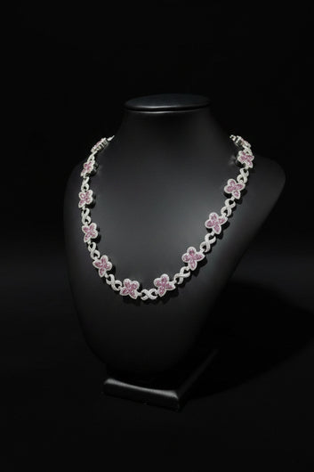 Silver moissanite butterfly necklace