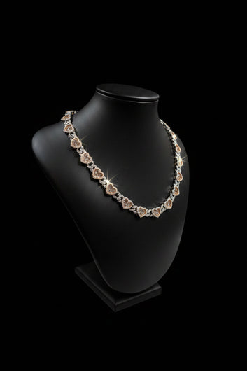 Fancy heart Cuban necklace