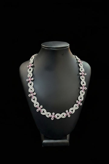 Flower pink necklace