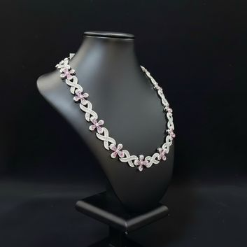 Flower pink necklace