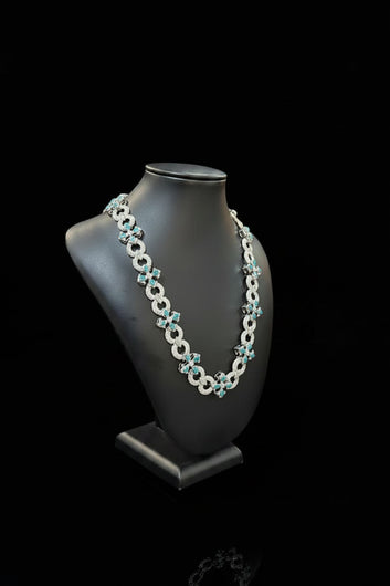 Necklace moissanite baby blue
