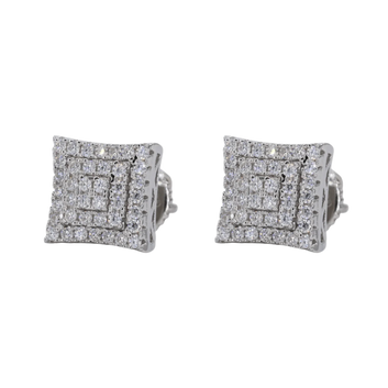 Pointed Square Iced Out VVS Moissanite Daimond Earrings