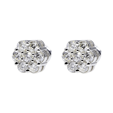 15 Pointer VVS Moissanite Diamond Flower Earrings