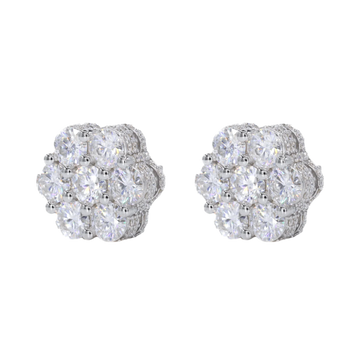 BIG STONE Flower Earring Fully Iced Out VVS Moissanite Daimond Earrings