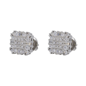 Baguette Encrusted Square VVS Moissanite Daimond Earrings