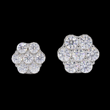 BIG STONE Flower Earring Fully Iced Out VVS Moissanite Daimond Earrings