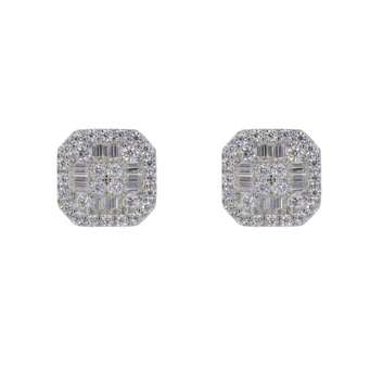 Baguette Round Square VVS Moissanite Daimond Earrings