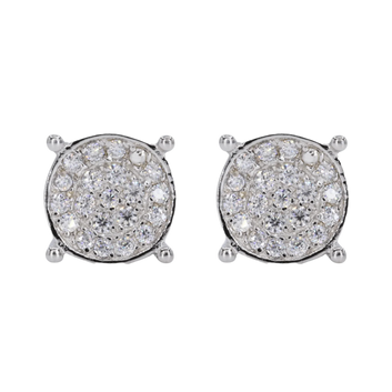 Iced Circle Bowl VVS Moissanite Daimond Earrings