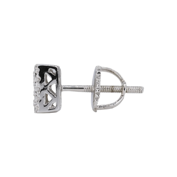 Square In-Step Iced VVS Moissanite Daimond Earrings
