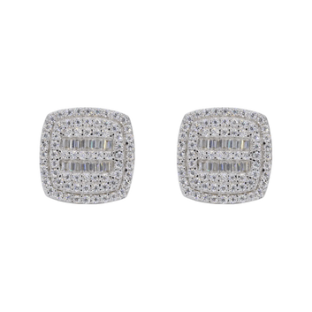 Baguette Middle Cushion VVS Moissanite Daimond Earrings
