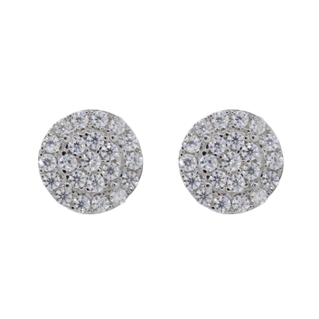 Circle Two Step Iced VVS Moissanite Daimond Earrings