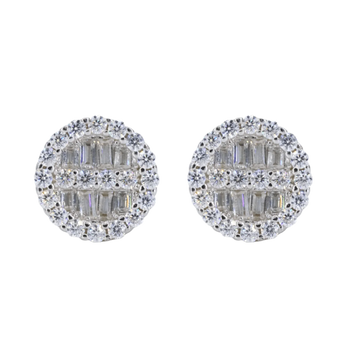 Baguette Infill VVS Moissanite Daimond Earrings