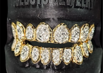 925 Solid Sterling Silver w/18K Gold Plated Two Tone Rose Cut Diamond Cut Handmade Custom Fit Grill Grillz